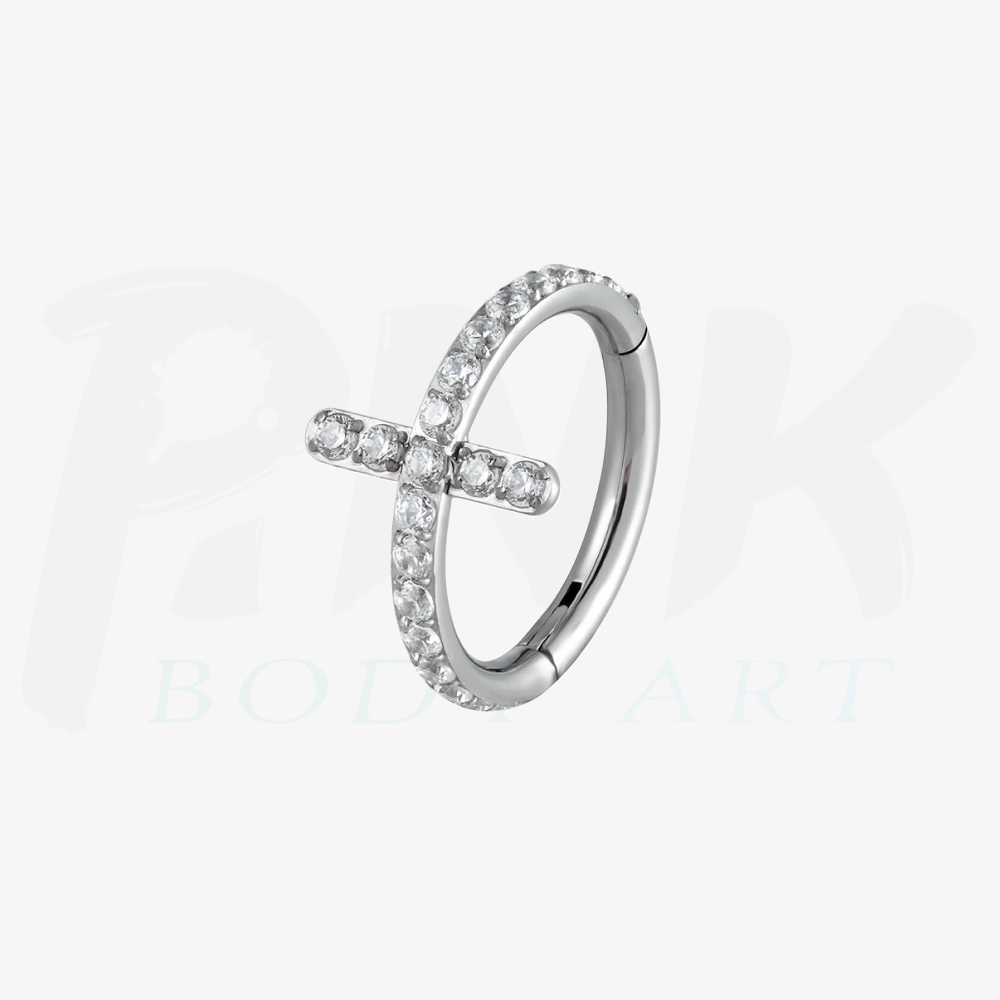 Cross Hoop with Zirconias