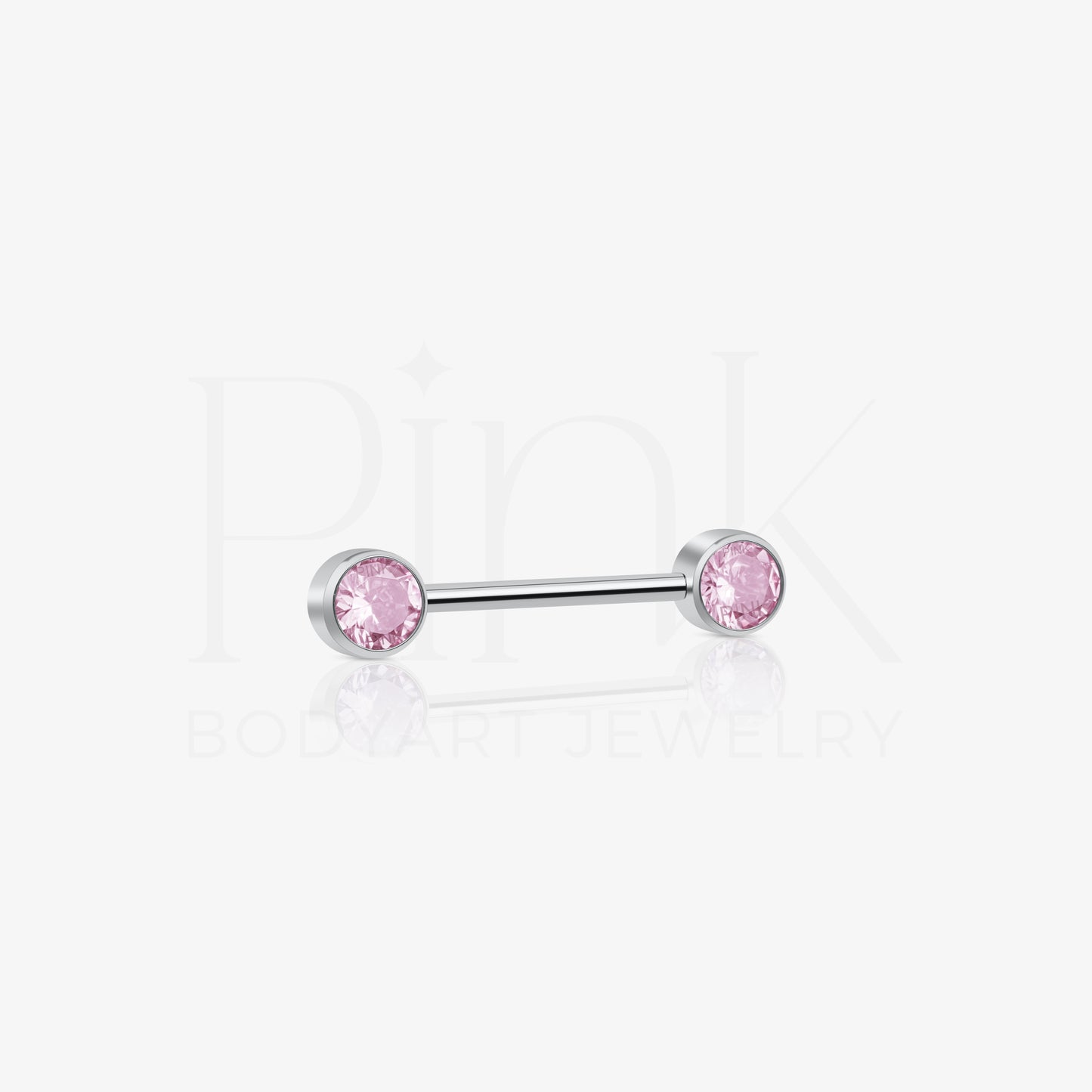 Barbell Zirconia Baby Pink Mamilo RI