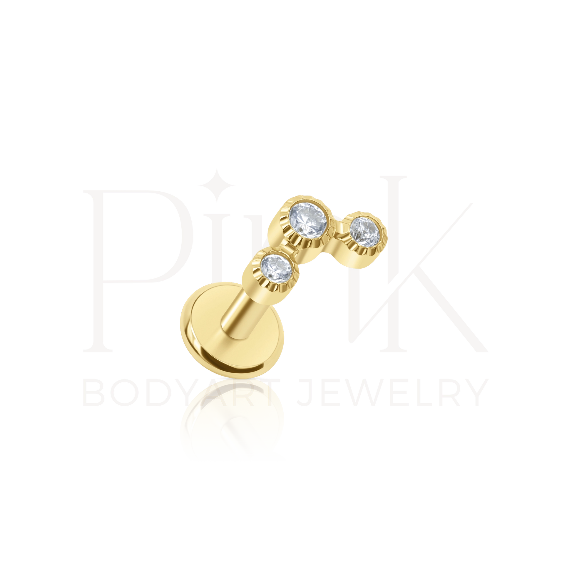 Labret Mini Cluster Trio Zirconia Gold RI