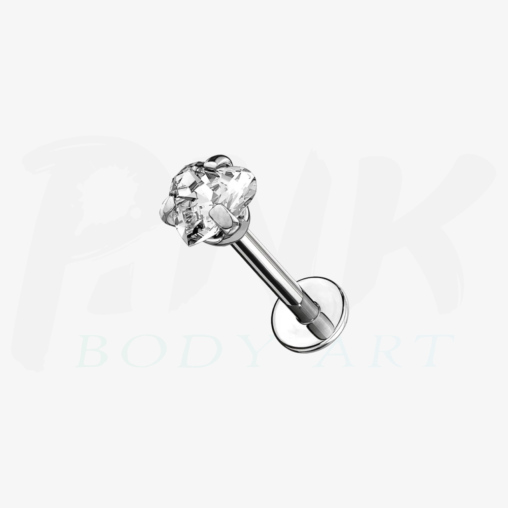 Labret Heart Stone Zirconia RI
