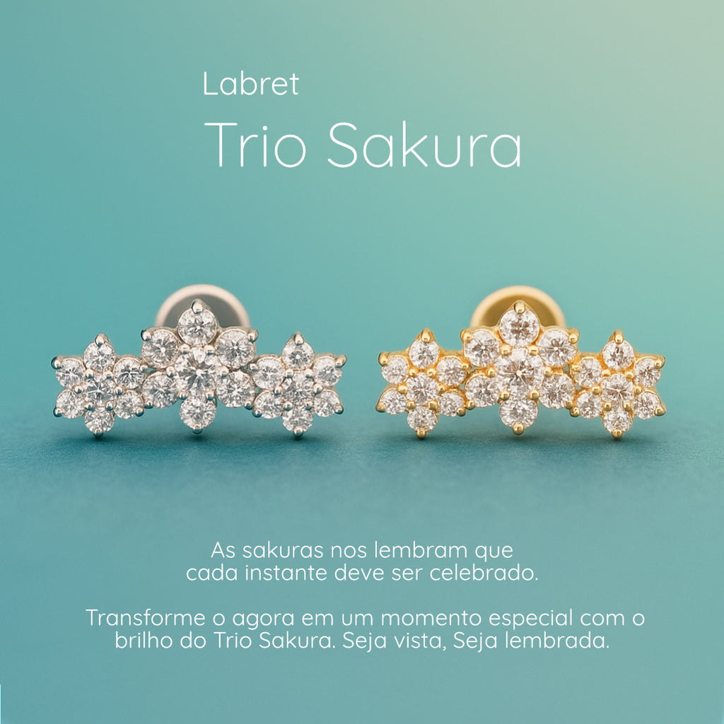 Labret Trio Sakura Gold RI