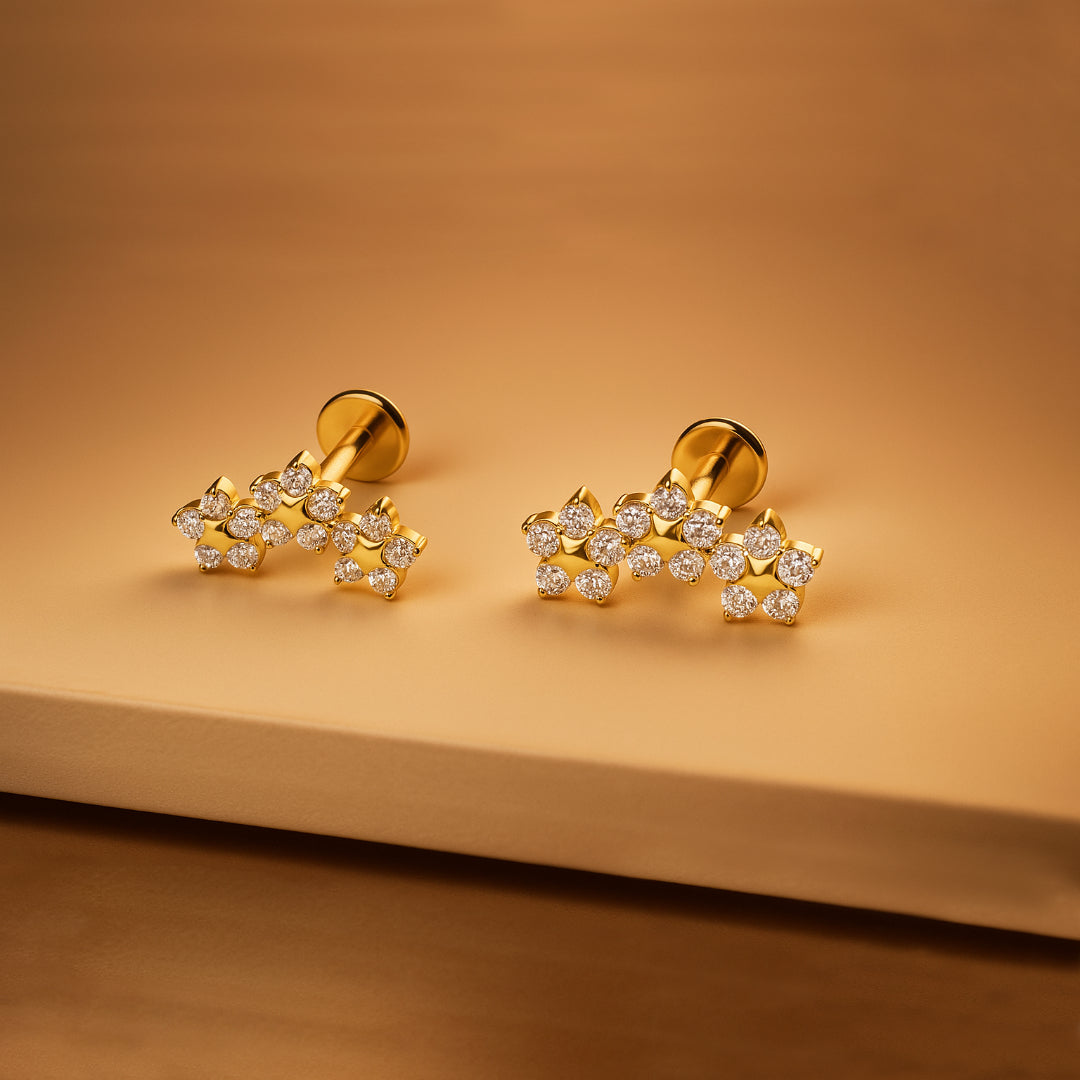 Labret Trio Margaridas Gold RI