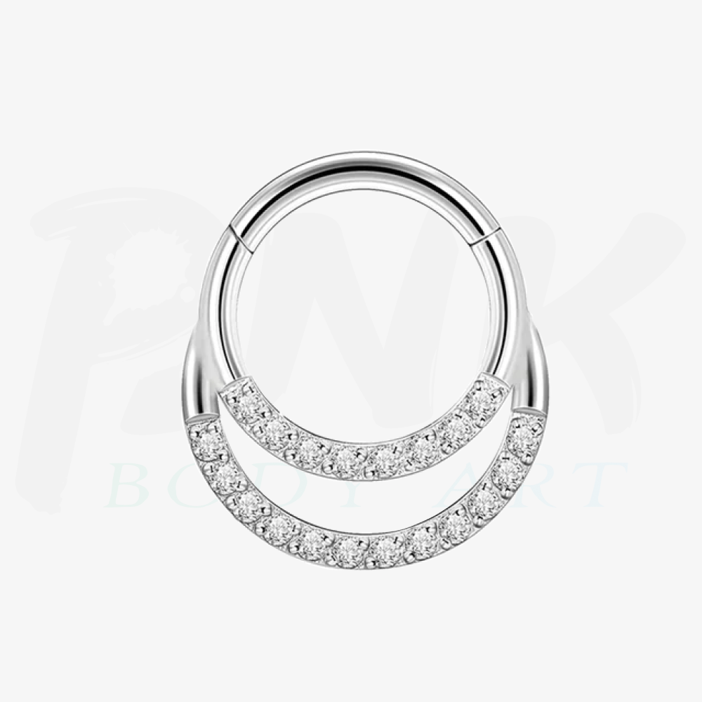 Argola Dupla Zirconia Frente