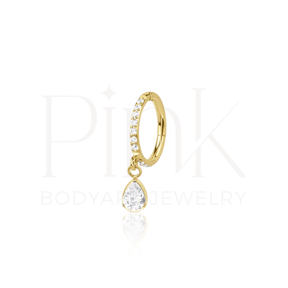 Argola Charm Gota ZR Gold