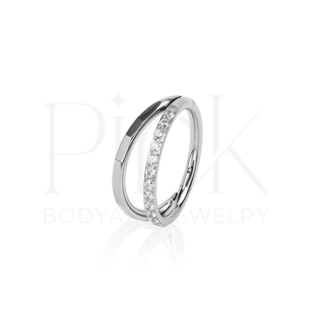 Duo Design Zirconia Wire Hoop 