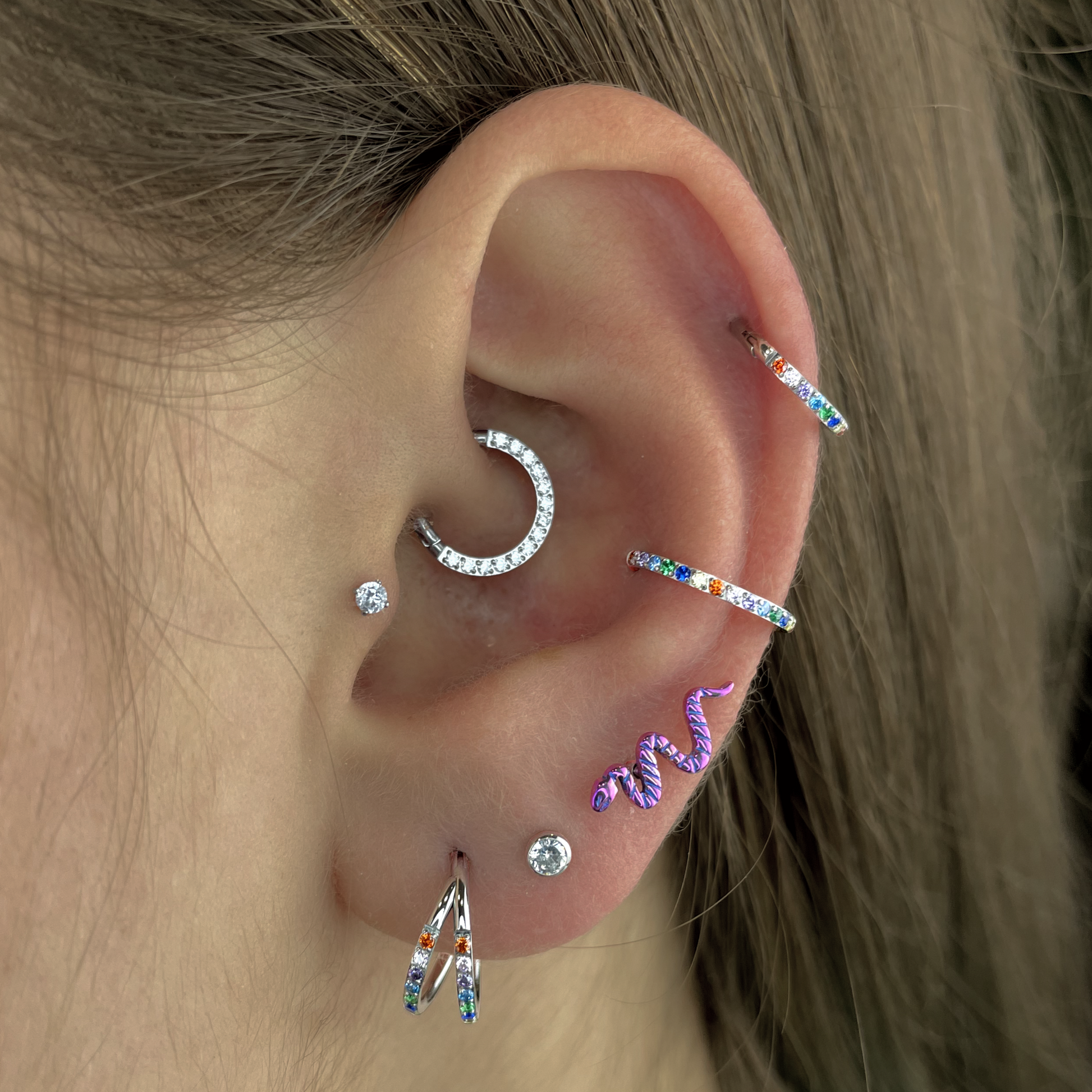 Labret Zirconia Cravejada PP