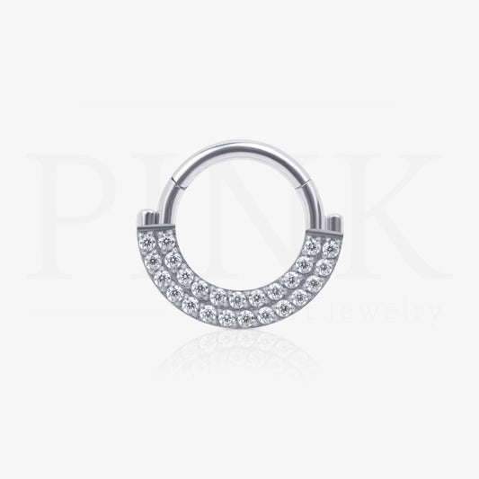 Argola 2 Fios Zirconias Frente