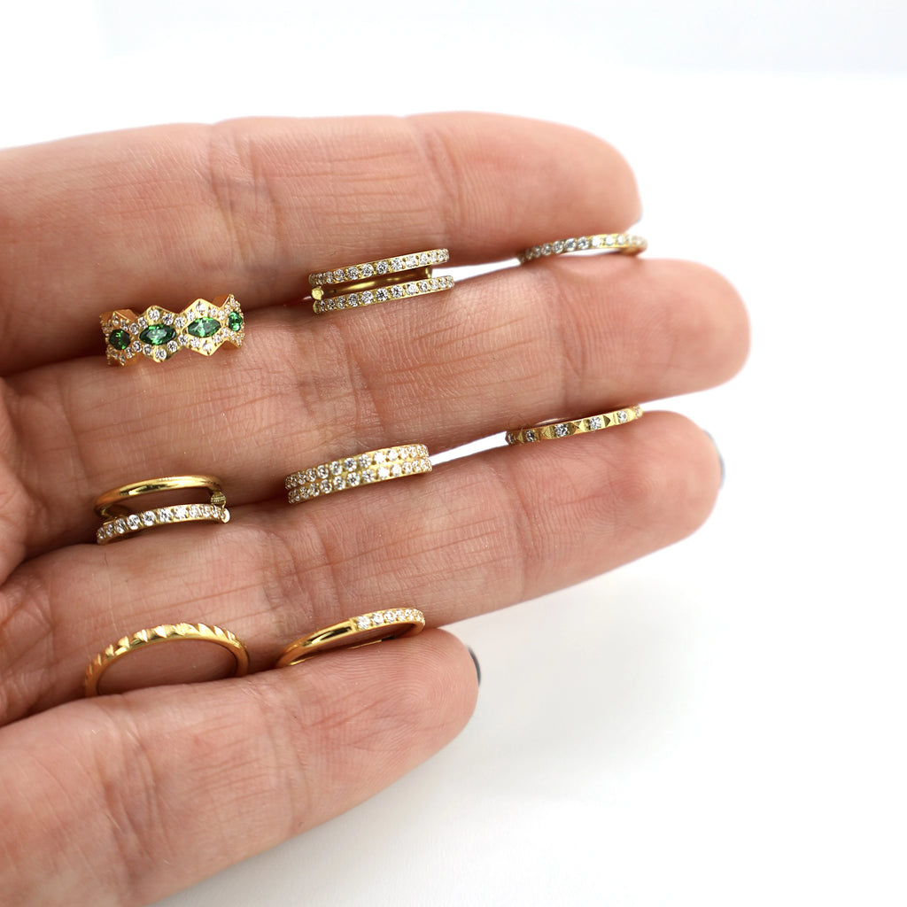 Argola Dupla Fio Zirconia Gold