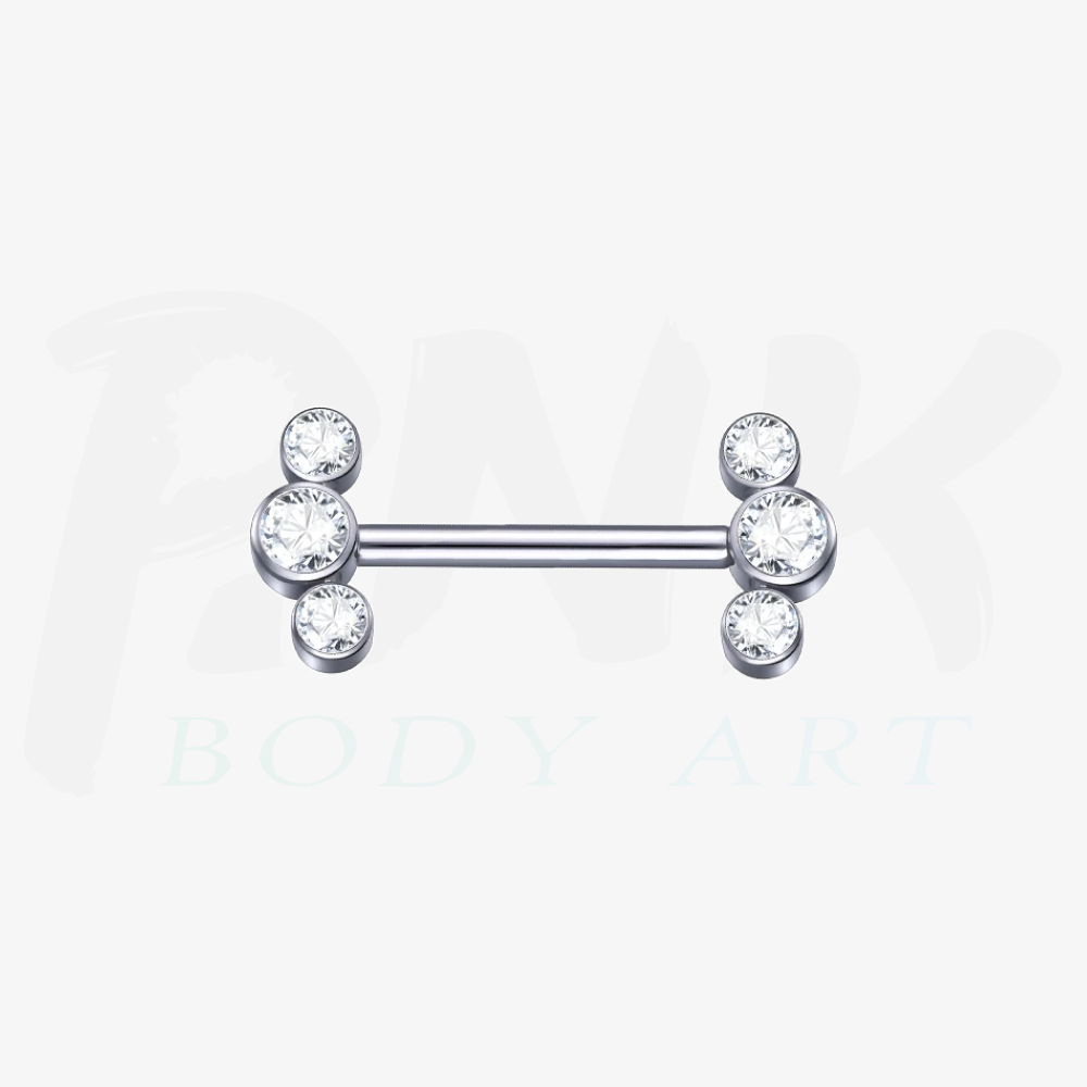 Barbell Trio Zirconia Mamilo RI