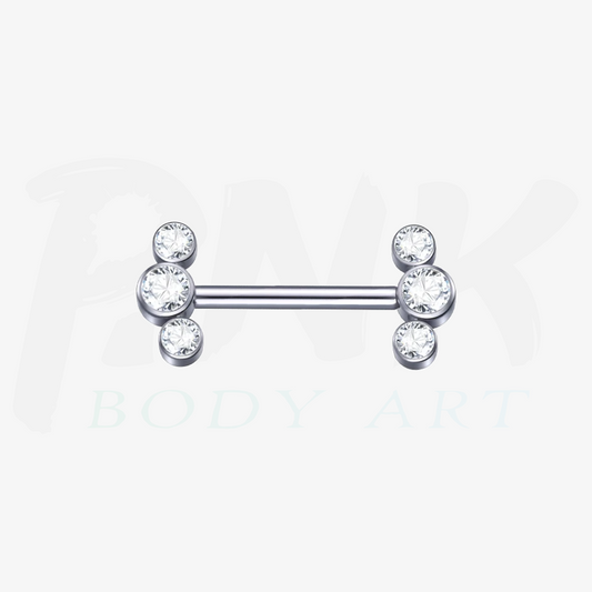 Barbell Trio Zirconia Mamilo RI