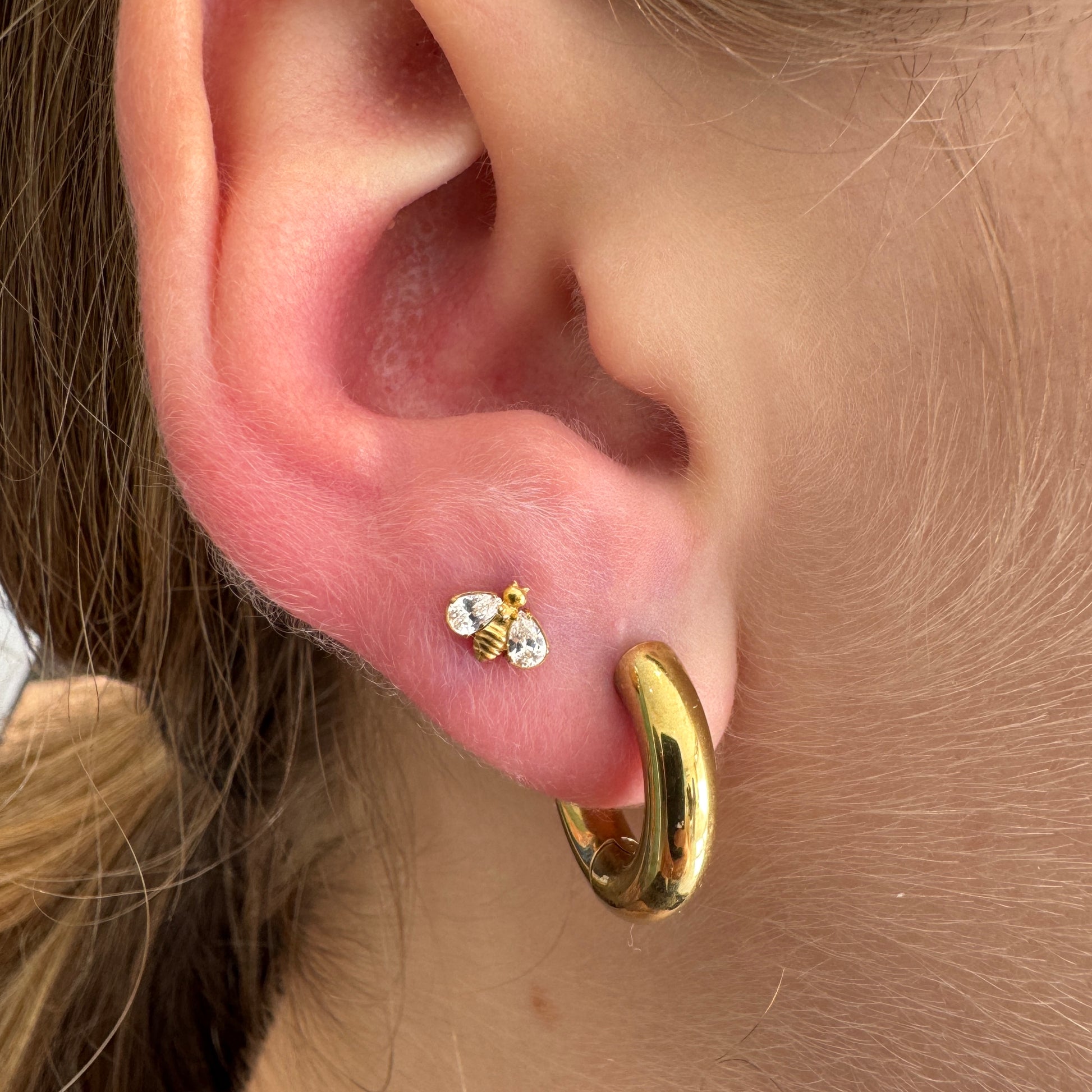 Labret Abelha Zirconias Gold RI