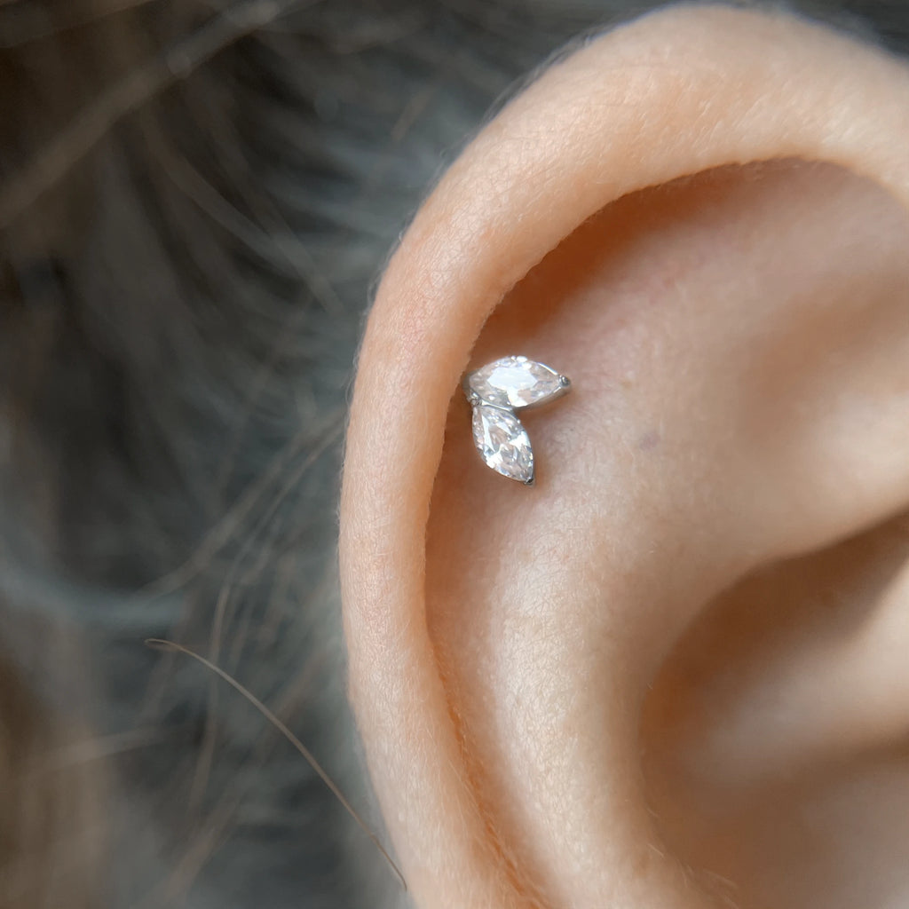 Labret 2 Folhas Zirconia RI