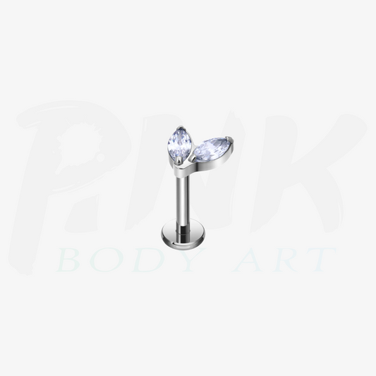 Labret 2 Folhas Zirconia RI