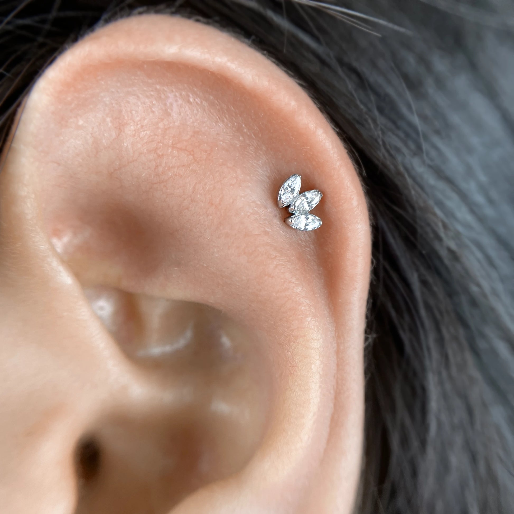 Labret 3 Folhas Zirconias RI
