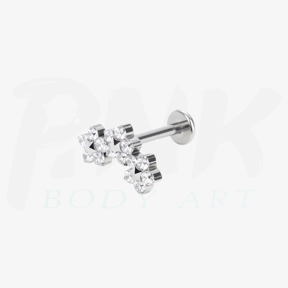 Labret Cluster Flor Zirconias RI