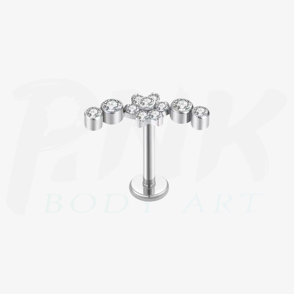 Labret Cluster Flower Zirconias RI