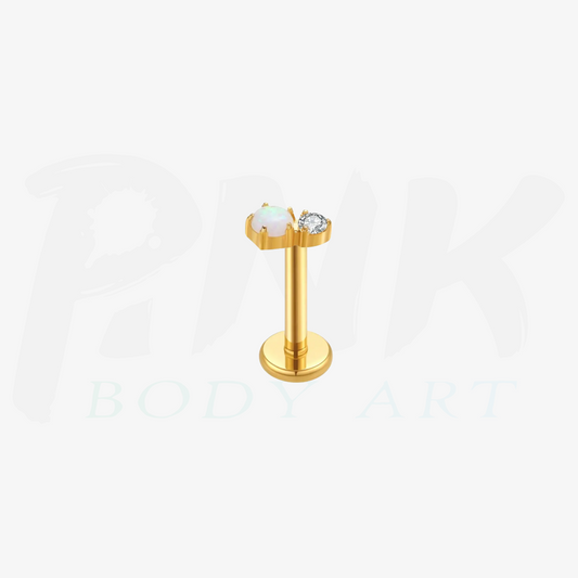 Labret Duo Opala Zirconia Gold RI