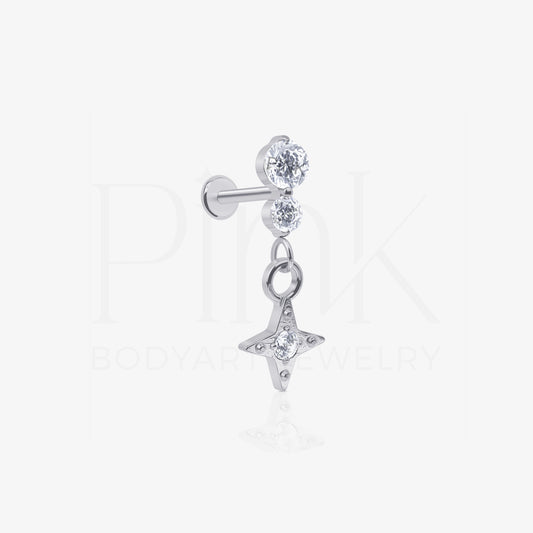 Labret Duo Zirconia Pendente Star RI