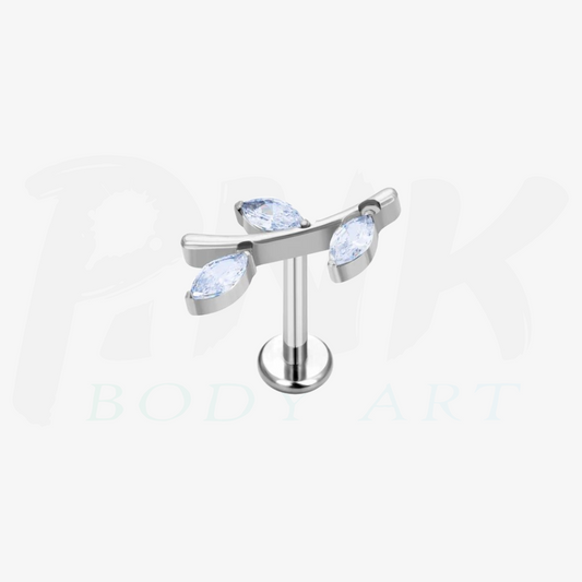 Labret Folhas Zirconia RI