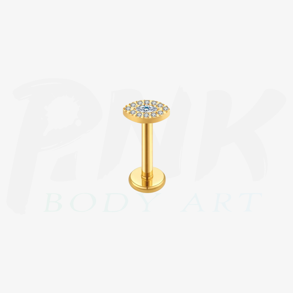 Labret Gota Medusa Zirconia Gold RI