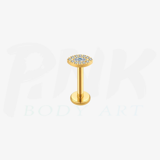 Labret Gota Medusa Zirconia Gold RI