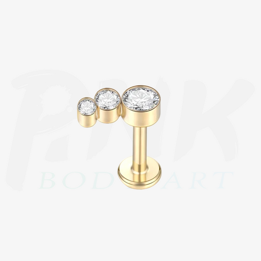 Labret Gota Zirconia Curva Gold RI