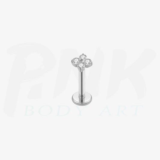 Labret Mini Flor Petalas Zirconia PP