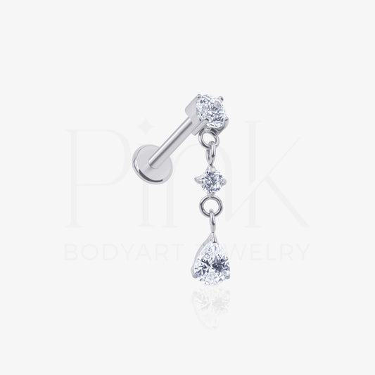 Labret Pendente Zirconia Round e Pear RI