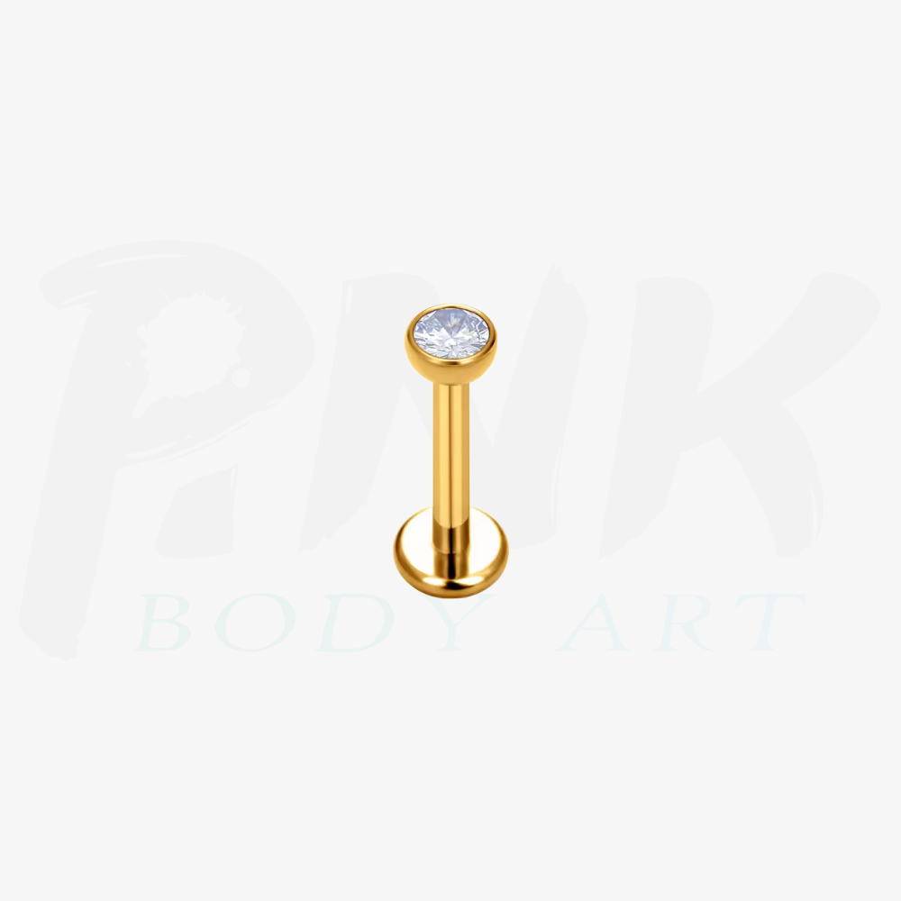 Labret Zirconia Cravejada Gold PP