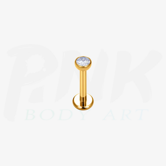 Labret Zirconia Cravejada Gold RI