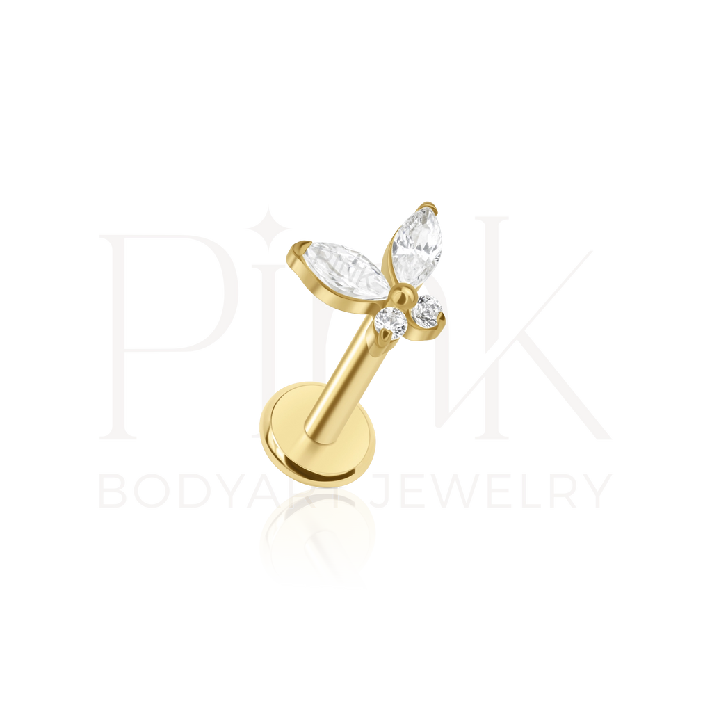 Labret Butterfly Zirconias Gold PP 