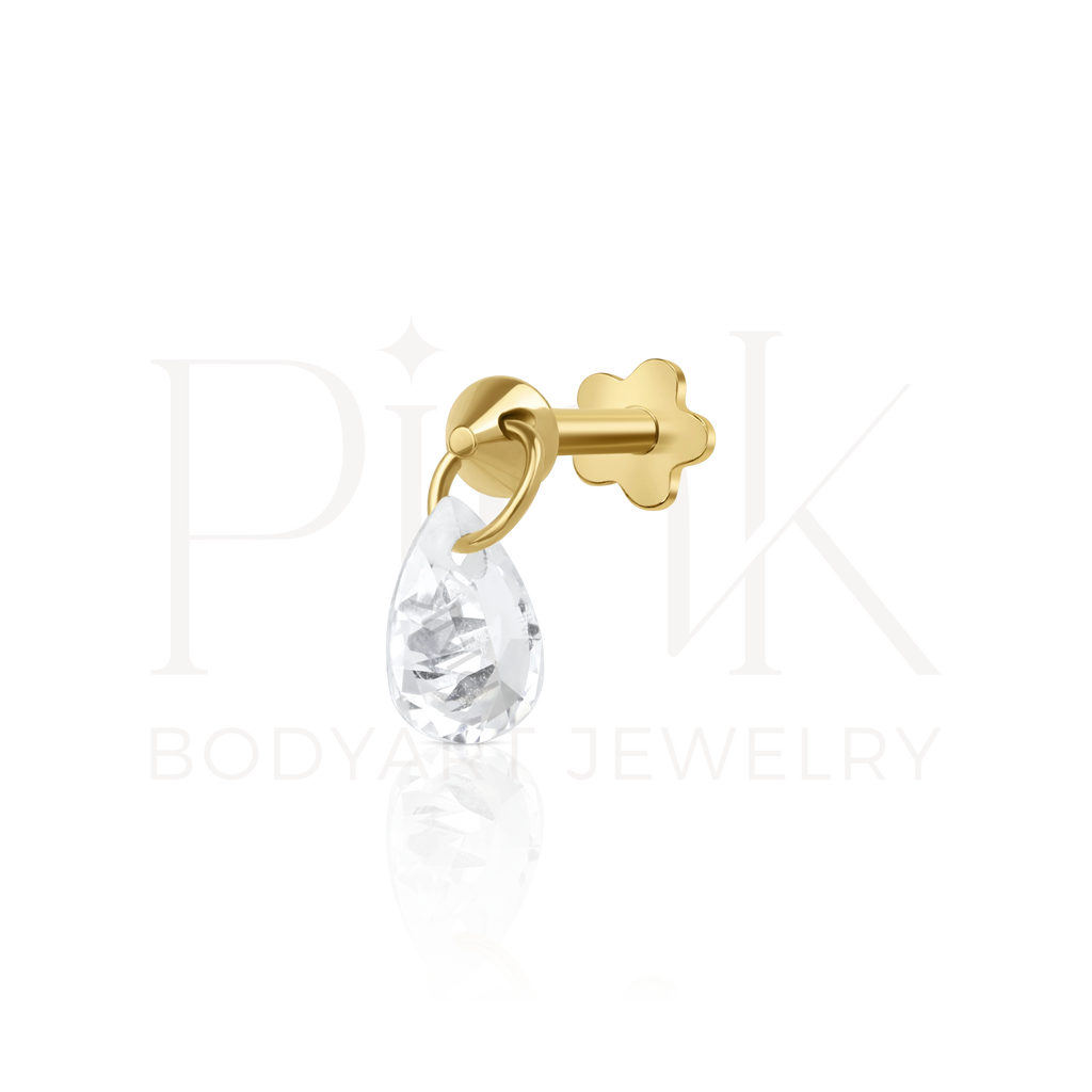 Gold PP Hanging Drop Labret 