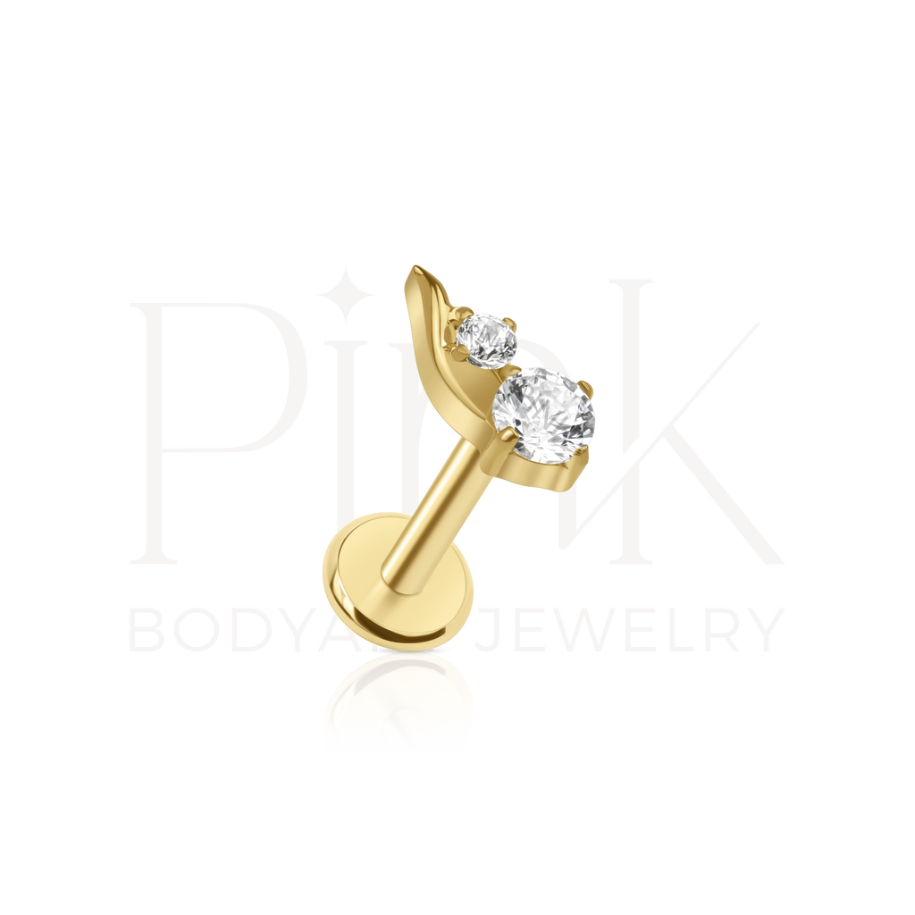 Labret Mini Wing Zirconia Gold RI 