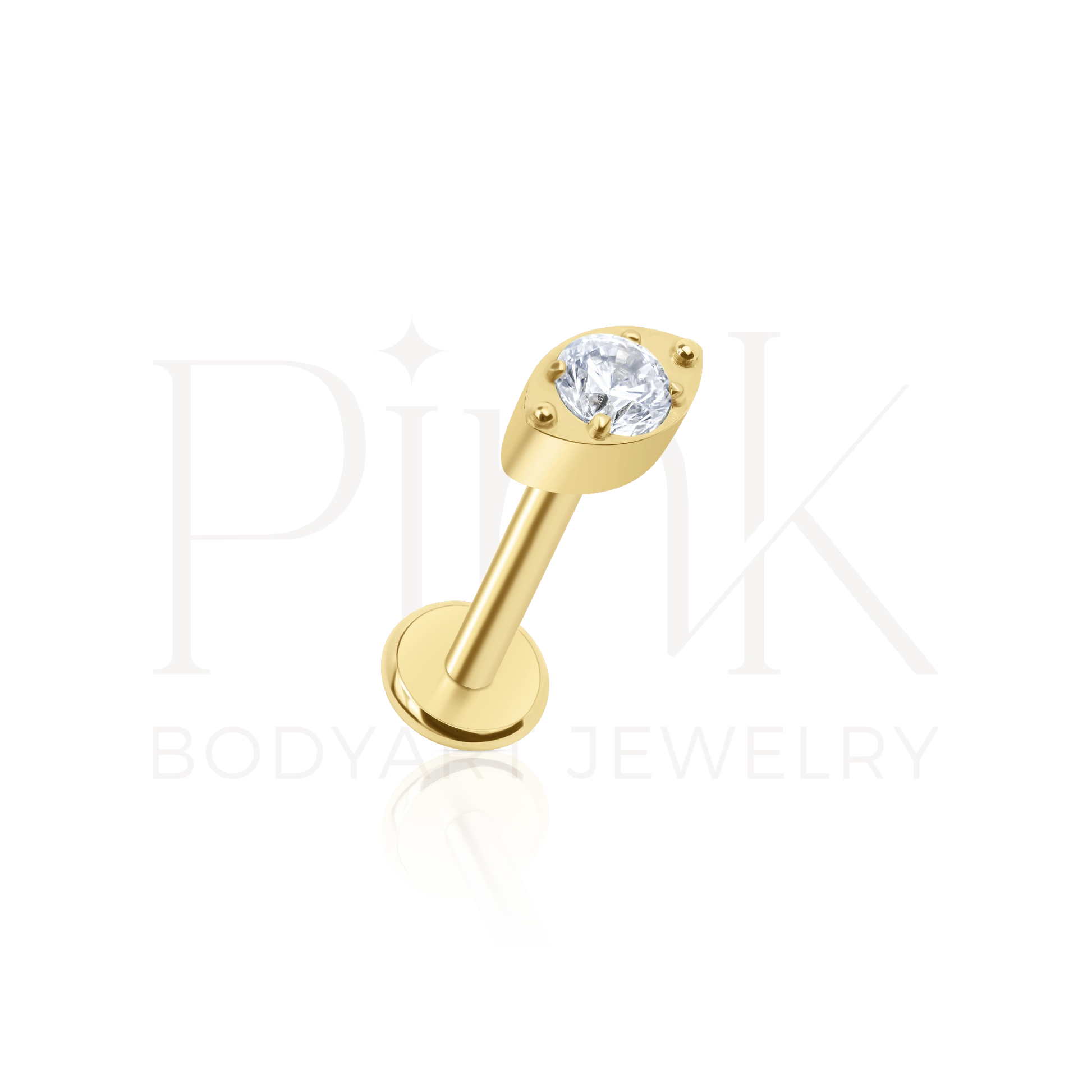 Labret Mini Gota Zirconia Cravejada Gold RI