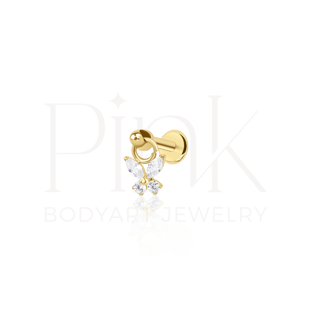 Labret Pendente Butterfly Gold RI