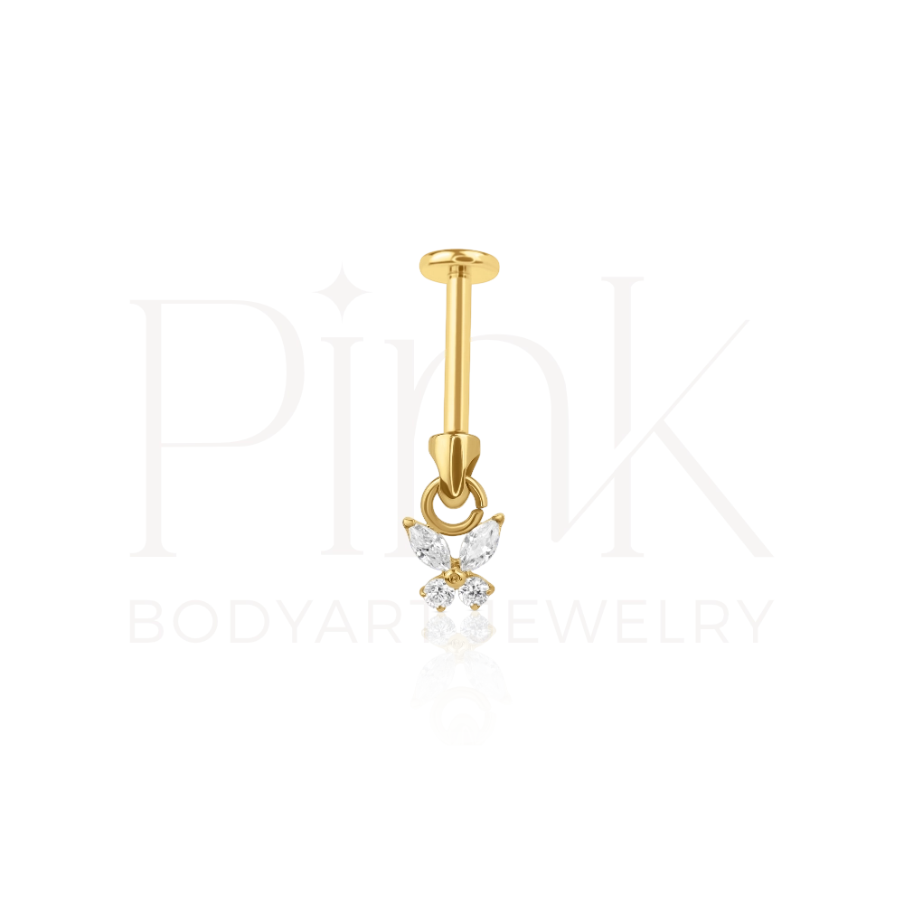 Labret Pendente Butterfly Gold RI