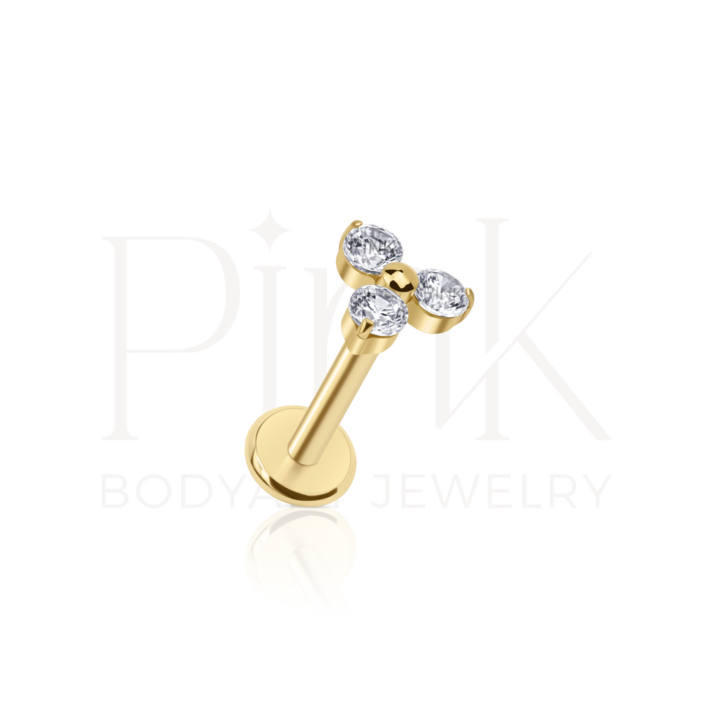 Labret Way Zirconia Clear Gold RI