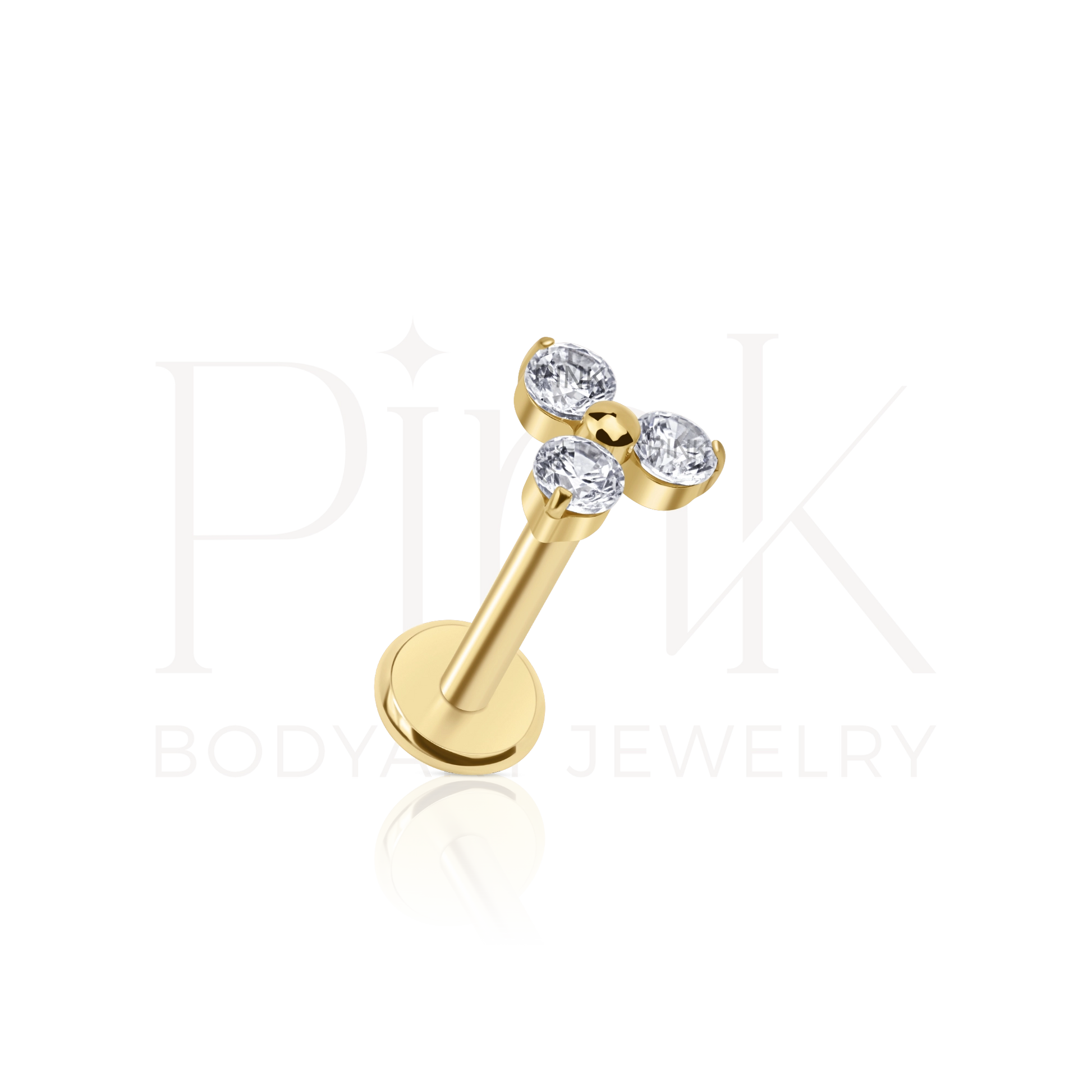 Labret Way Zirconia Clear Gold RI