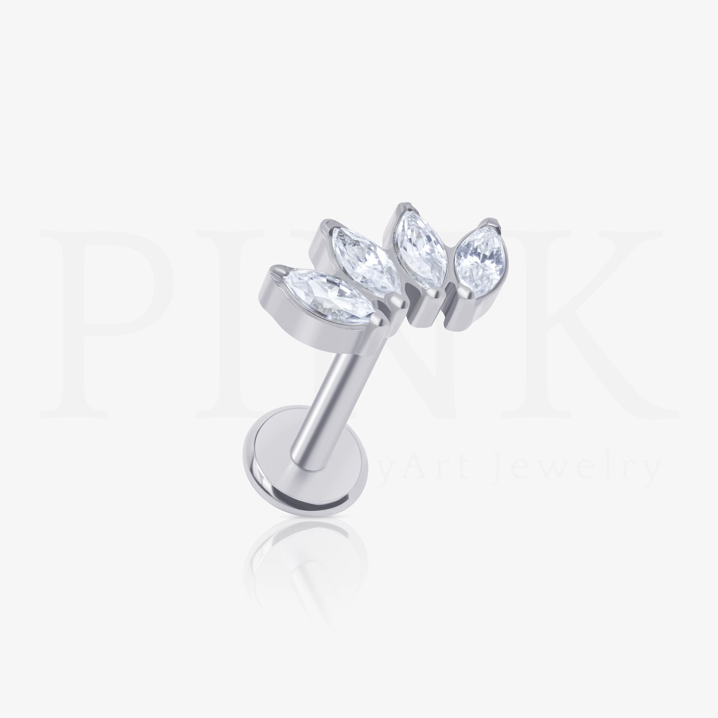 Labret Cluster 4 Folhas Zirconias RI