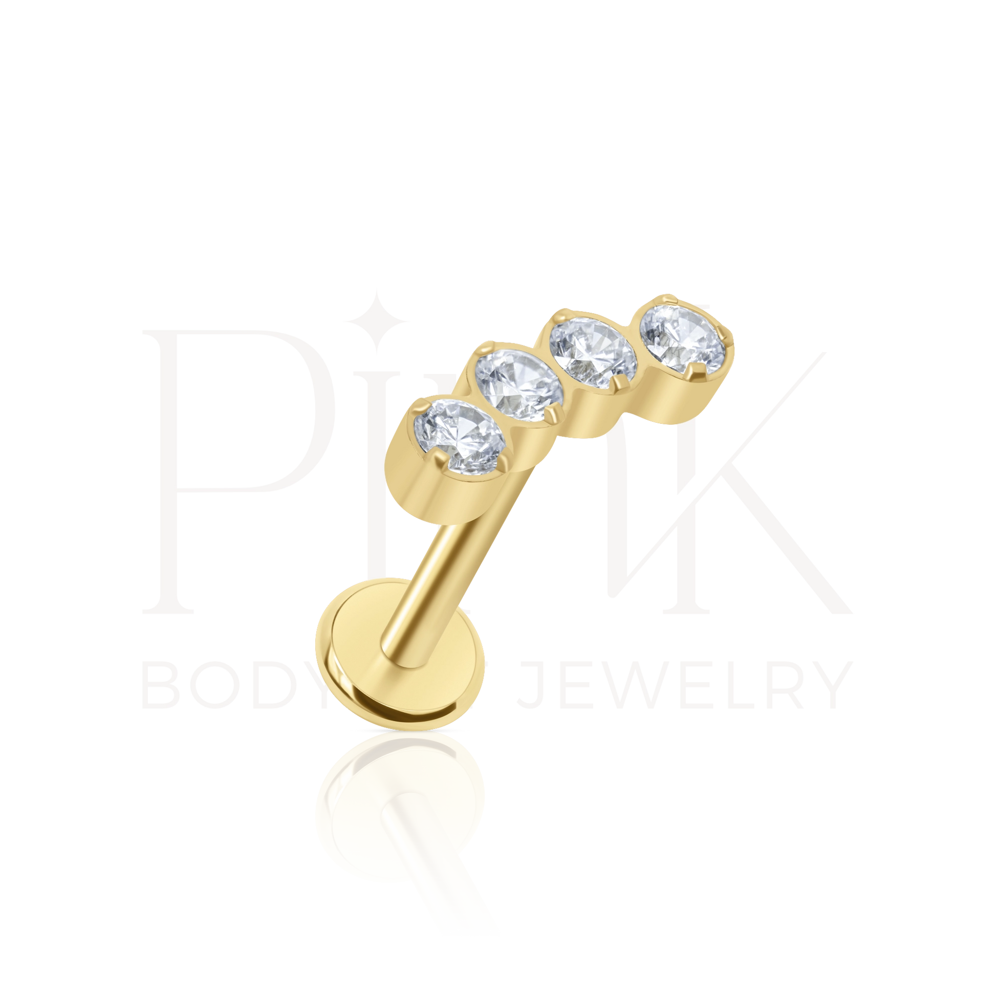 Labret Cluster Curva Zirconias Gold RI