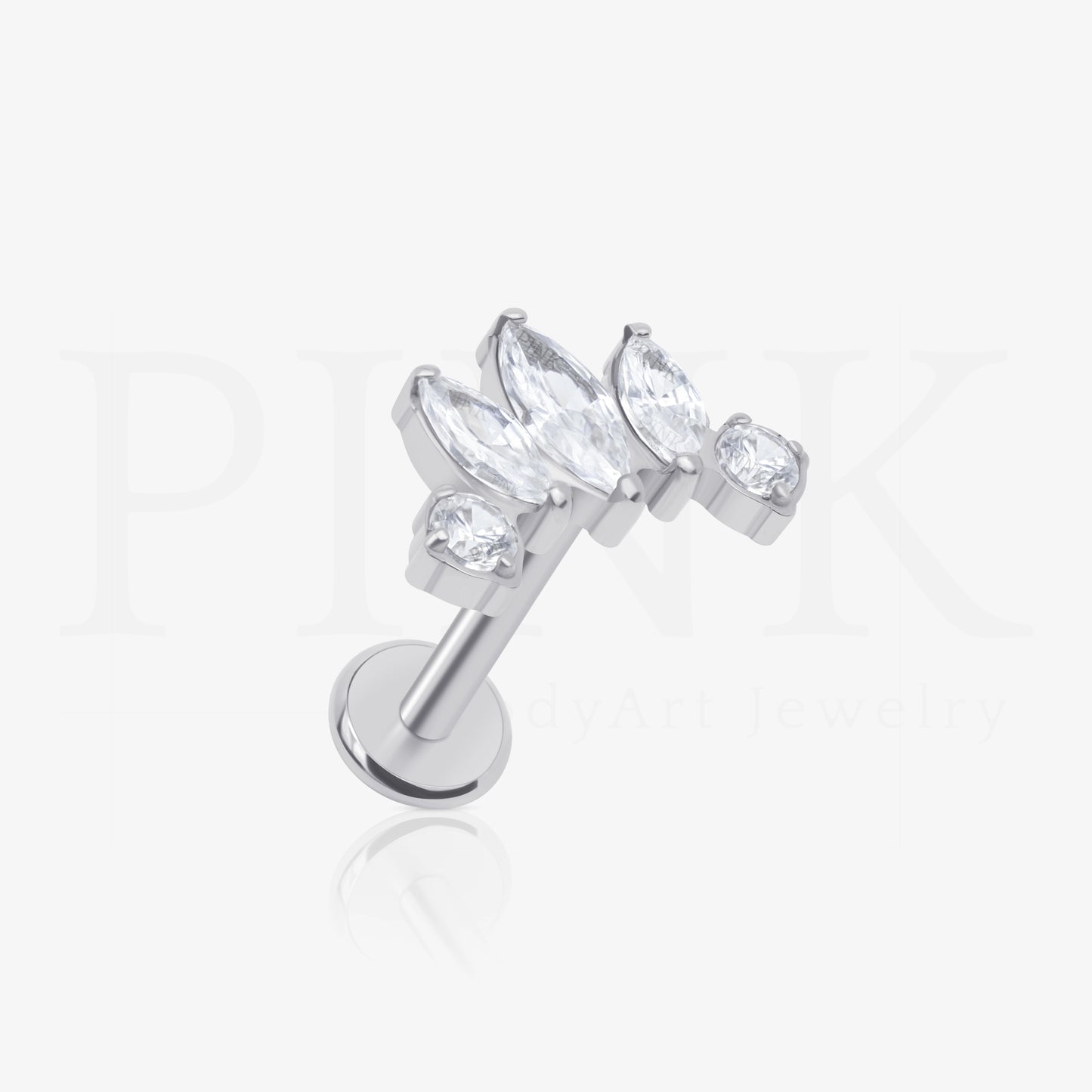 Labret Cluster Trio Folha e Zirconias RI