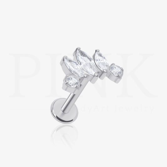 Labret Cluster Trio Folha e Zirconias RI