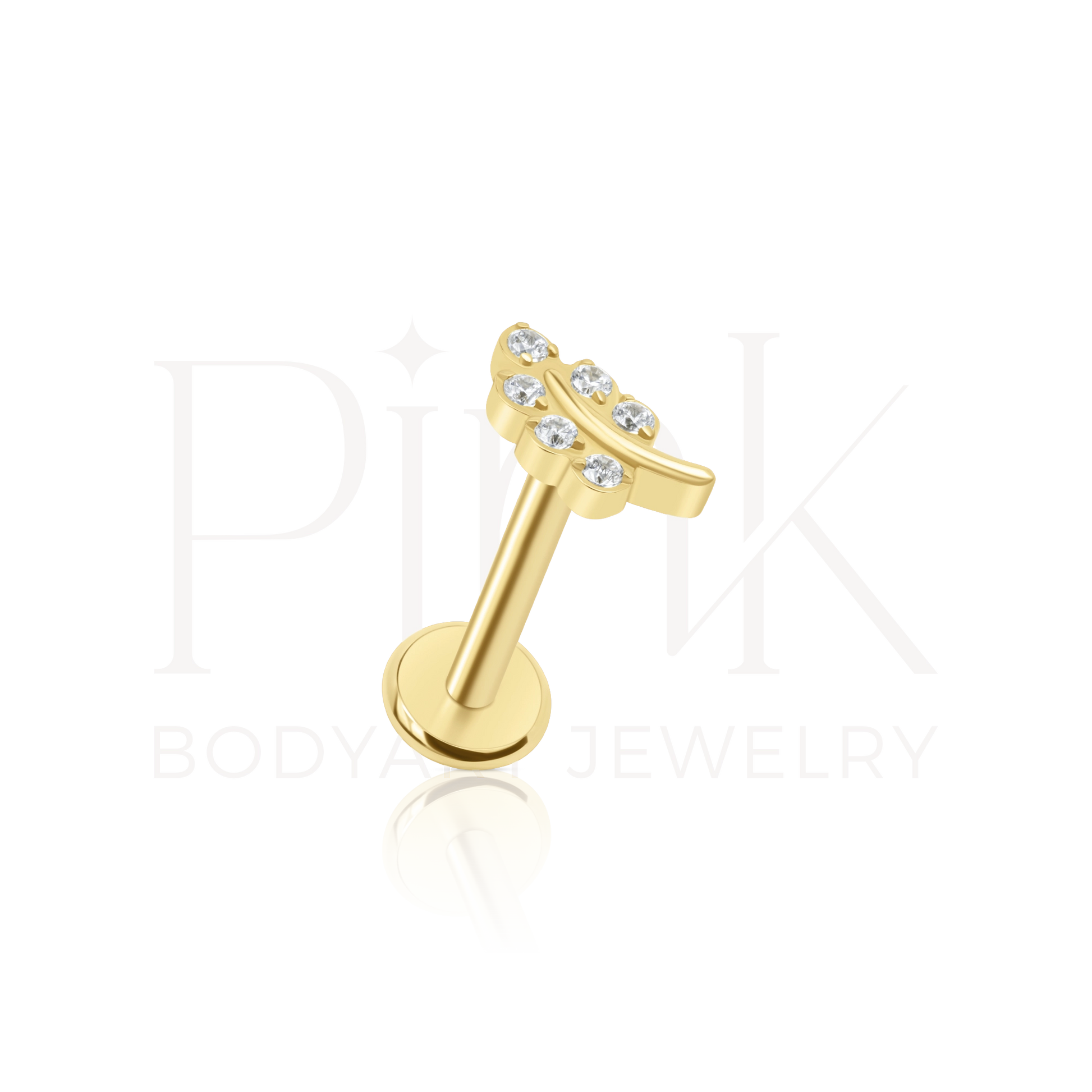 Labret Mini Folha Olimpo Zirconia Gold RI