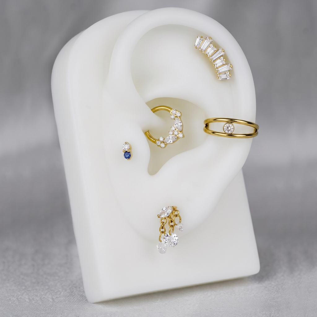Labret 7 Cristais Gold RI