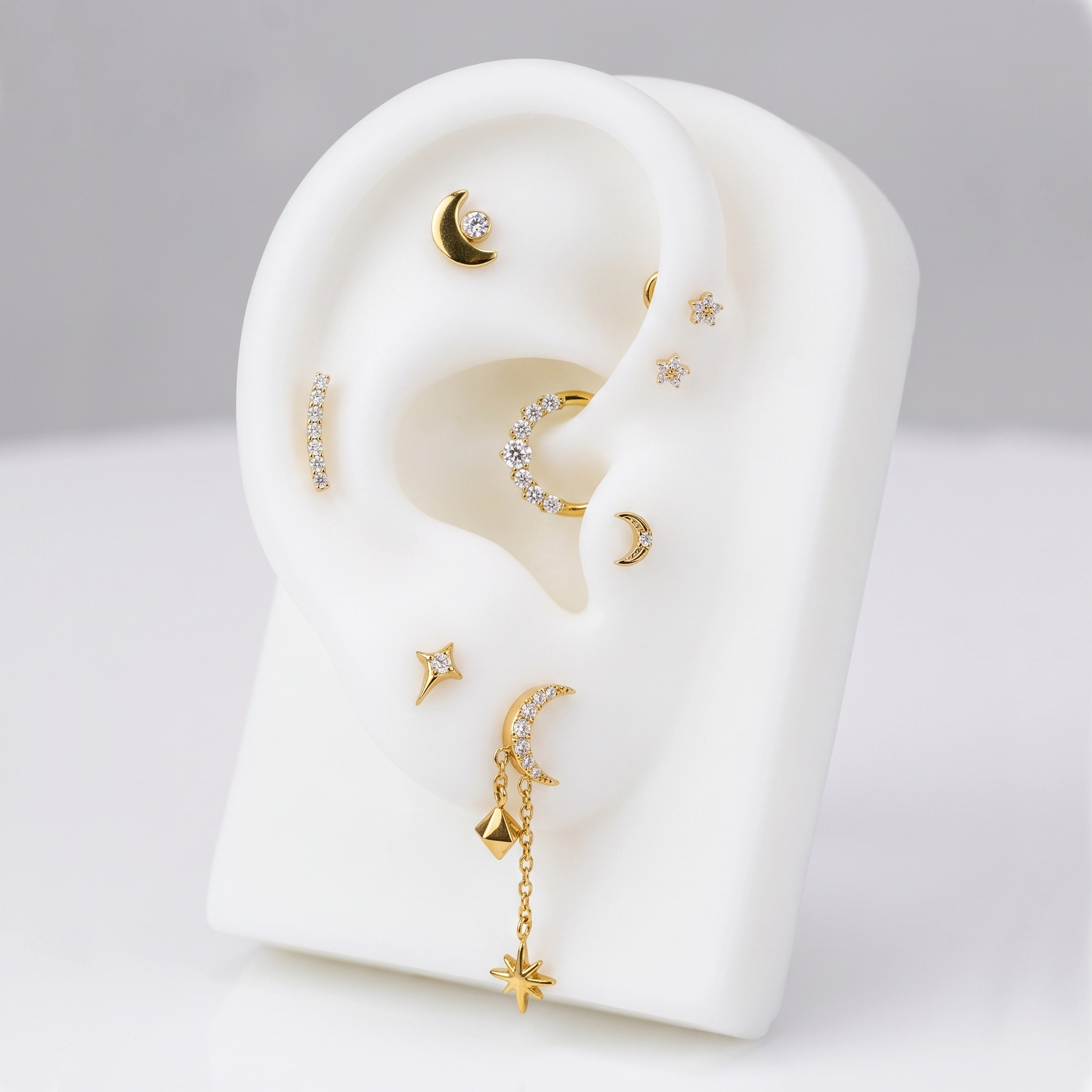 Labret Mini Lua Brilhante Gold RI