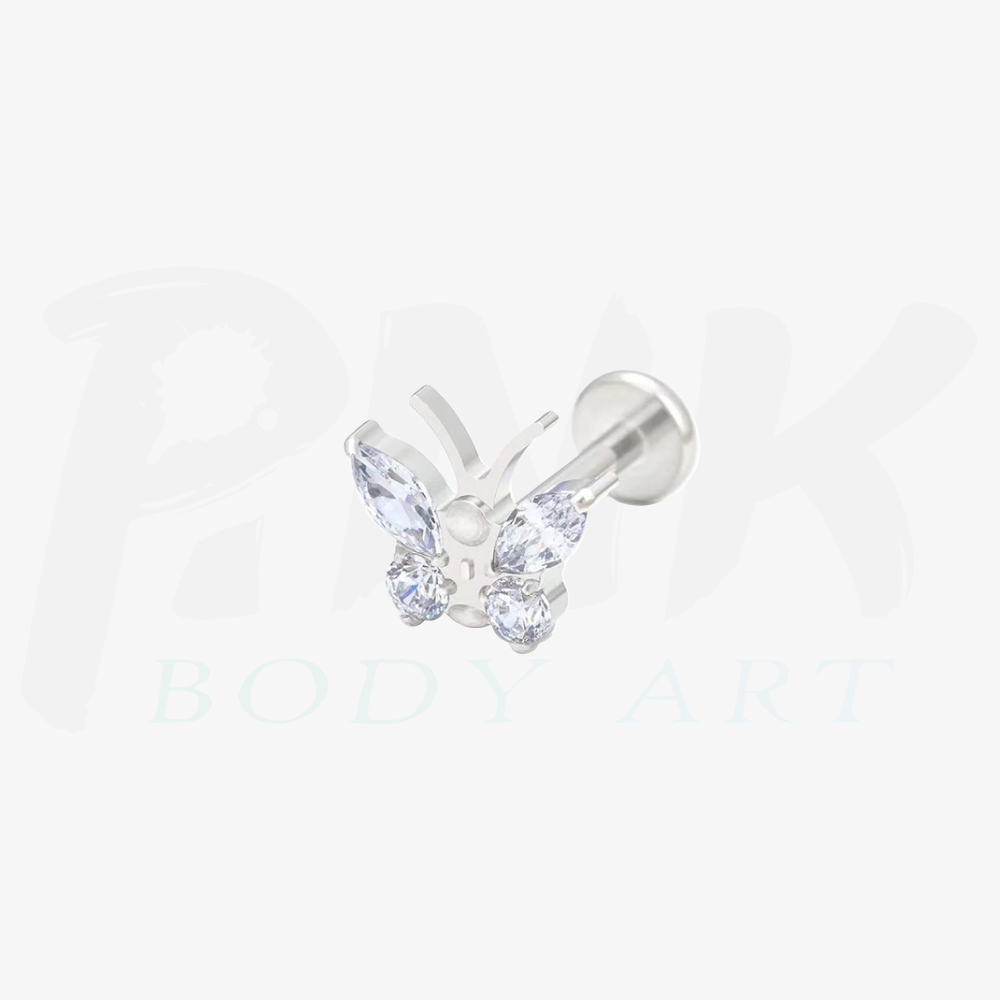 Labret Butterfly Zirconia RI