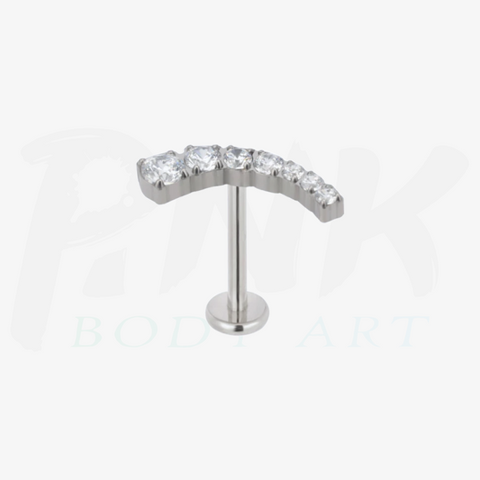 Labret Cluster Meia Lua Zirconia RI