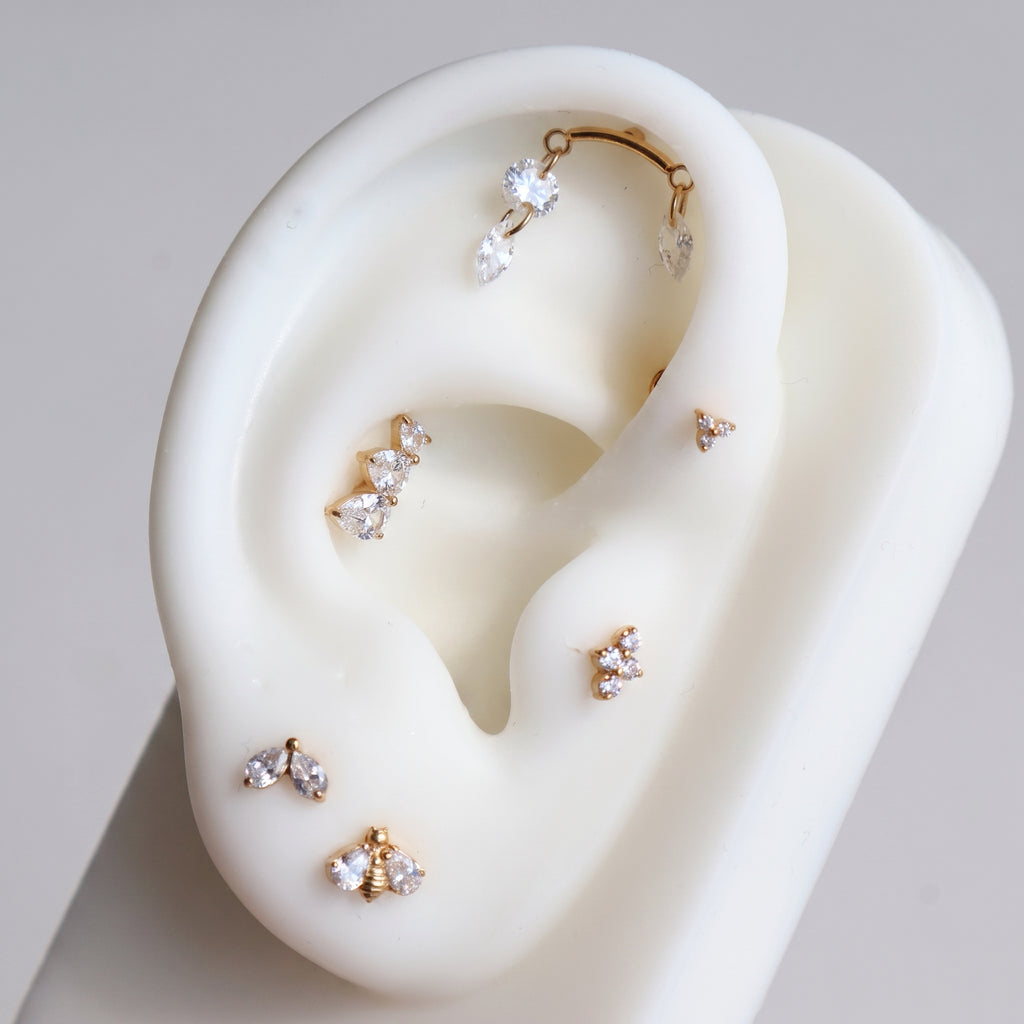 Labret 4 Mini Zirconias Gold RI