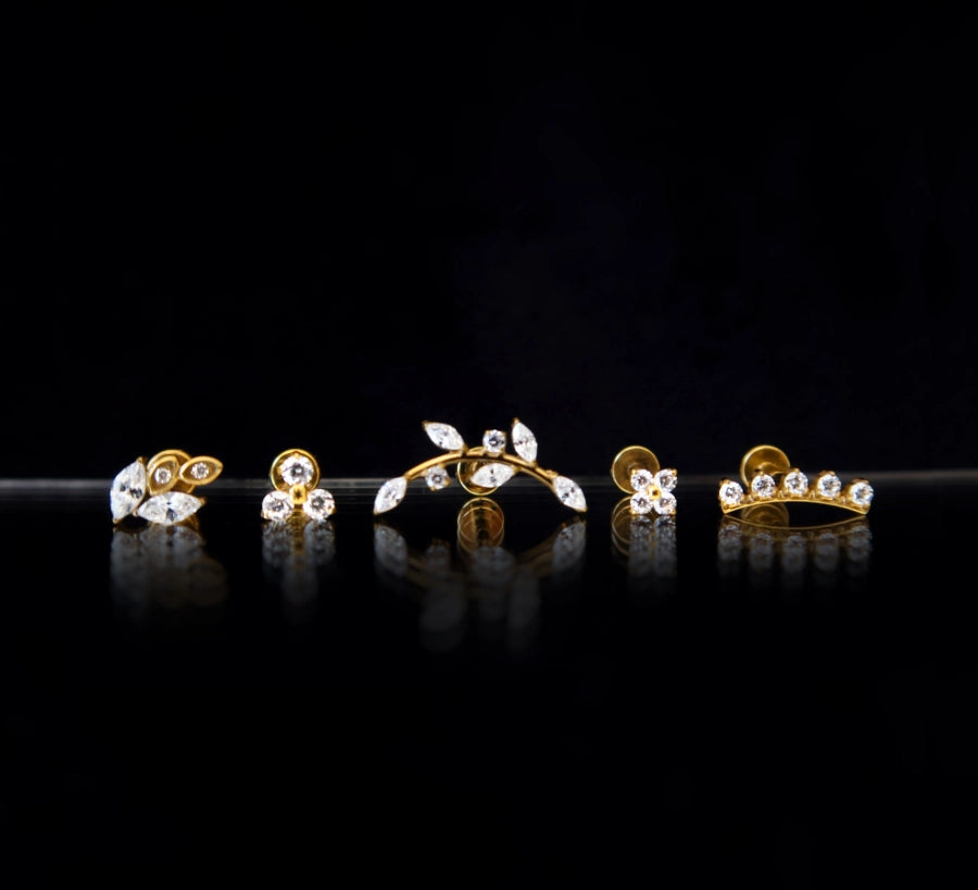 Labret Way Zirconia Clear Gold RI
